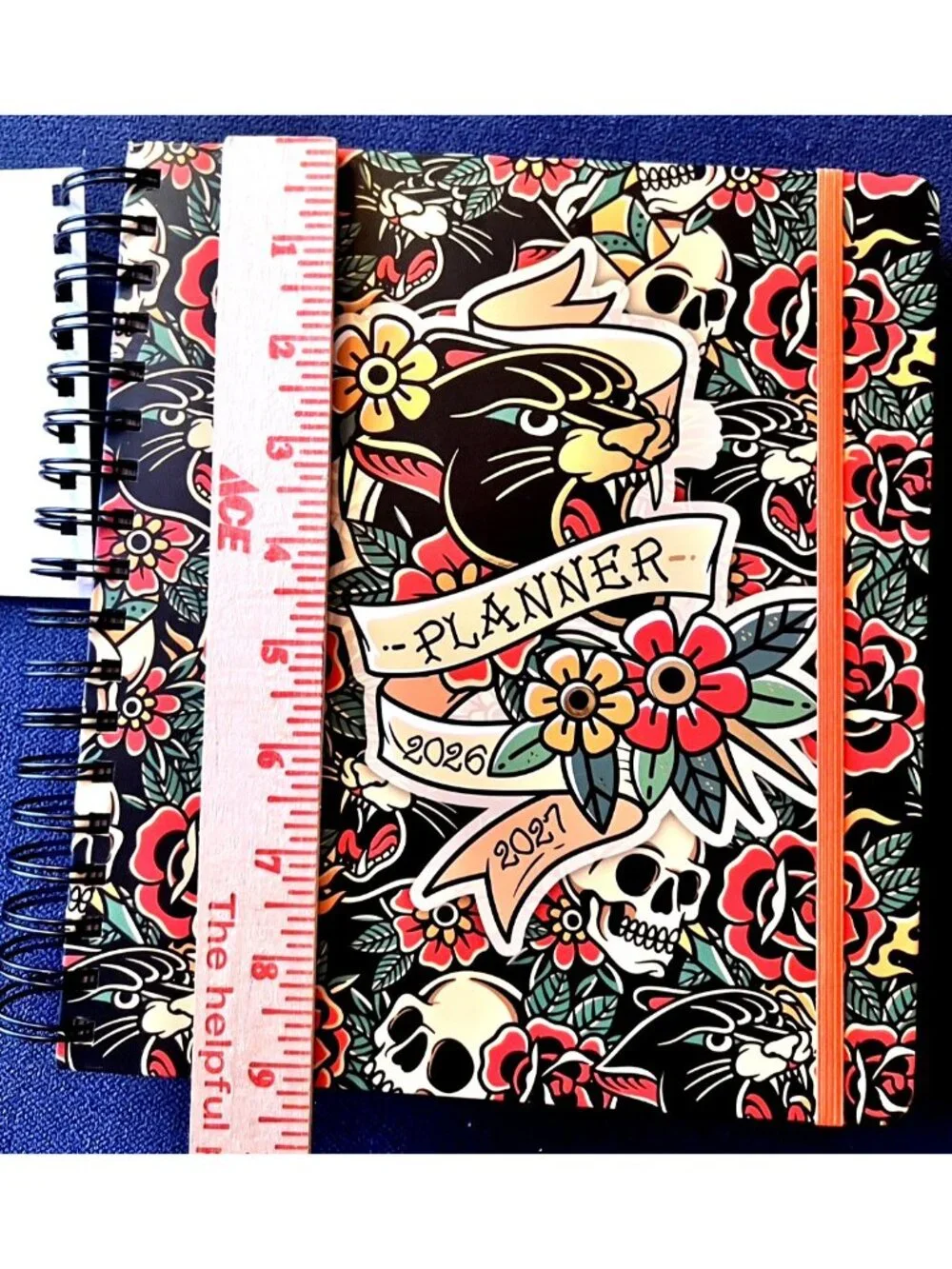 SKULL & ROSES 17 Month 2026-2027 Planner Month Day Week Organizer Planning Note